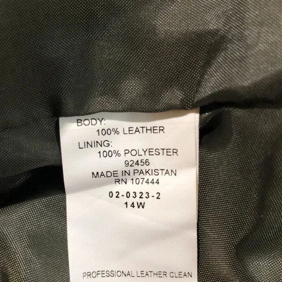 JESSICA LONDON Olive Green Leather Blazer/Jacket - Picture 7 of 11